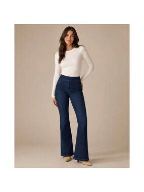 SPANX NWT Pull On Flare Jeans Size Small in Midnight Shade